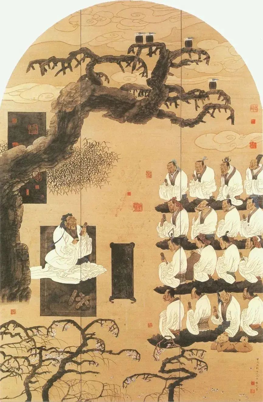《杏坛讲学》（局部），孔维克（孔子后裔） 绘，1994年.jpeg