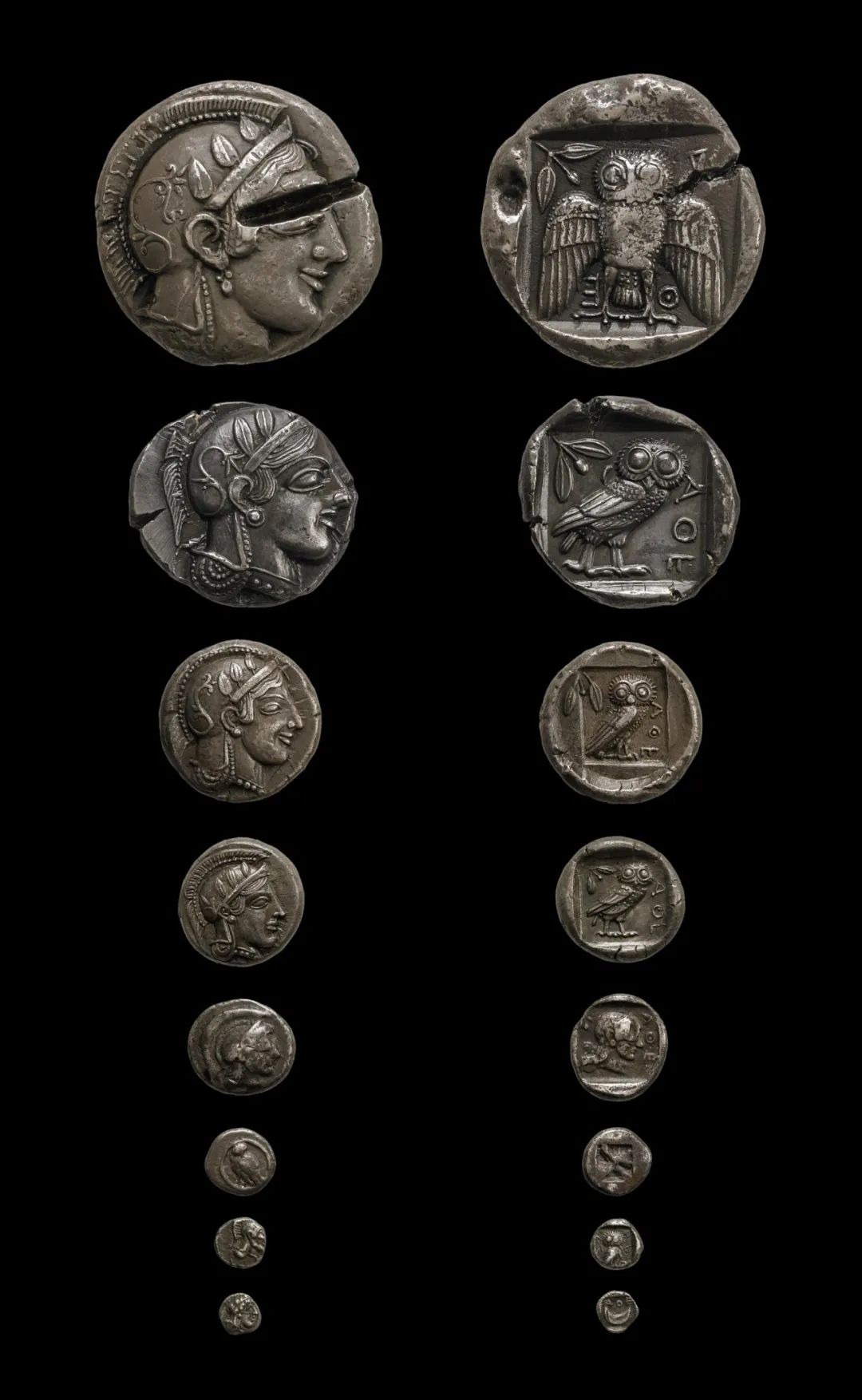 Athenian silver coins 527BCE–430BCE © Trustees of the British Museum.jpg
