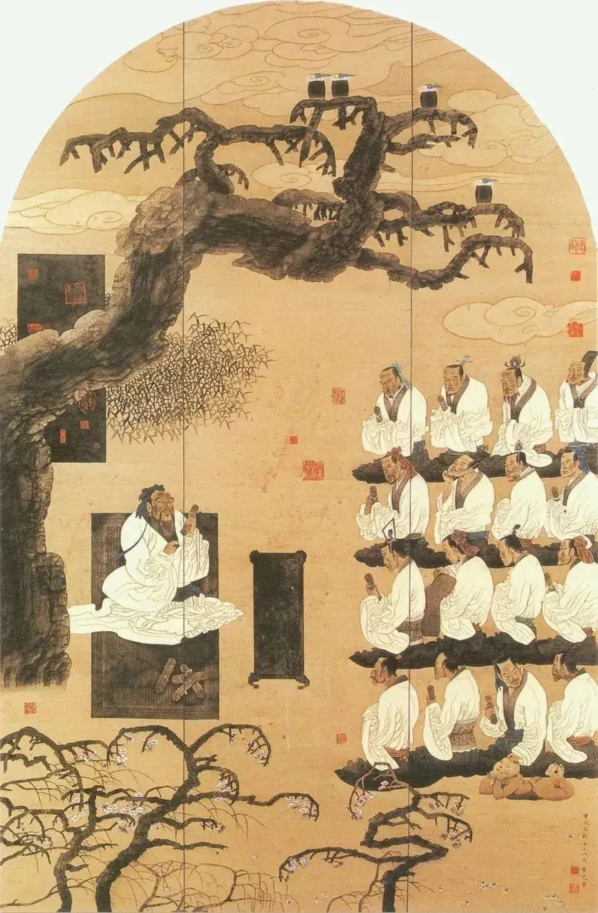 《杏坛讲学》(局部),孔维克(孔子后裔) 绘,1994年.jpeg